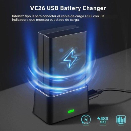 Cargador de baterías Godox VC26 USB-C para V1 y V860III
