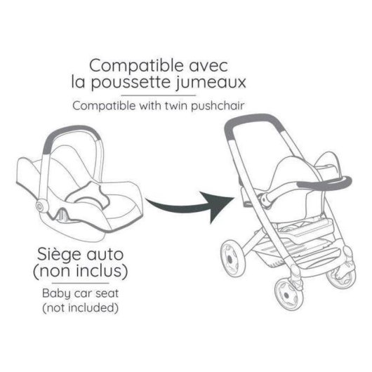 Poussette jumelle Smoby Maxi-Cosi Twin Rose