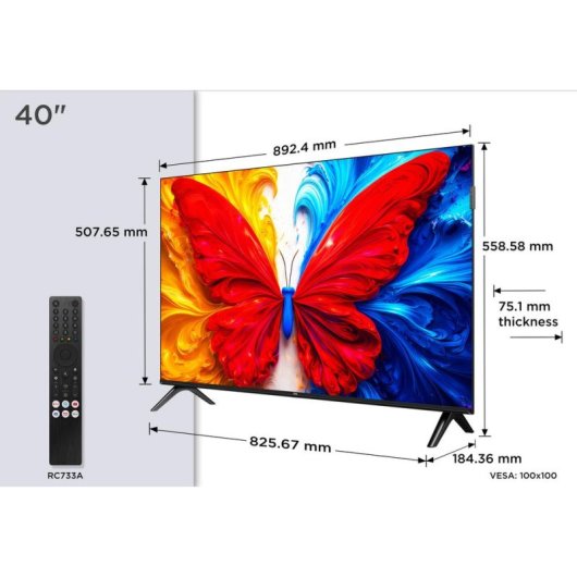 TV TCL QLED 40S5L 40" Full HD 60Hz Smart TV Android TV HDR10 Chromecast