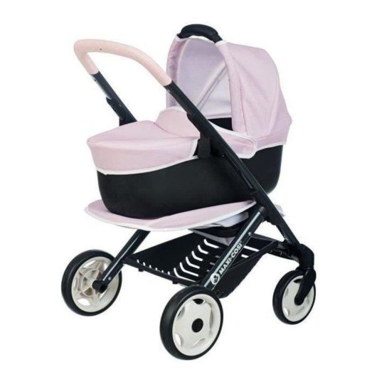 Carrinho de bonecas Smoby 3 em 1 nacela removivel rosa 42 cm