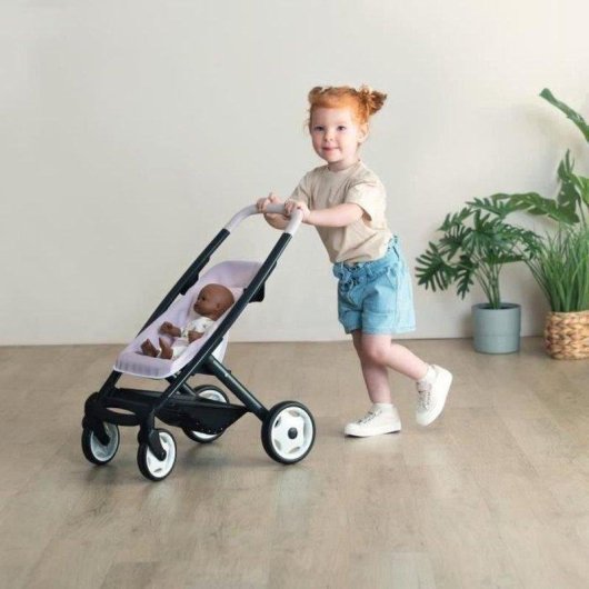 Carrinho de bonecas Smoby 3 em 1 nacela removivel rosa 42 cm
