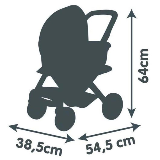 Carrinho de bonecas Smoby 3 em 1 nacela removivel rosa 42 cm