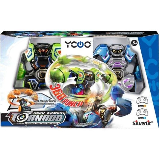 Robot de combate Silverlit Robo Kombat Tornado Battle pack doble con mandos IR y efectos LED