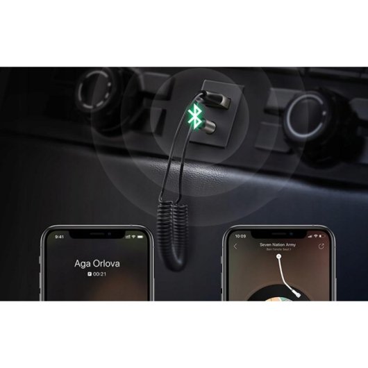 Adaptador Bluetooth 5.0 Ugreen CM309 Coche AUX USB con Micrófono