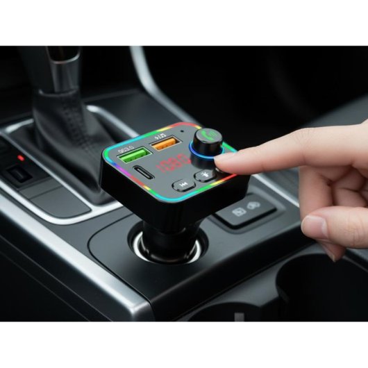 Transmisor FM Tracer SoundCast Bluetooth 5.3 USB-C 25W LED RGB manos libres