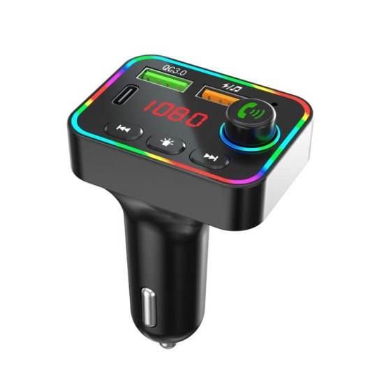 Transmisor FM Tracer SoundCast Bluetooth 5.3 USB-C 25W LED RGB manos libres