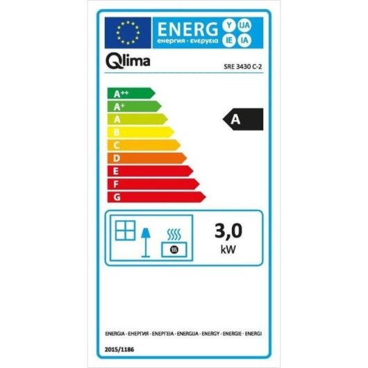 Stufa a Cherosene Elettronica Qlima SRE3430C2 3.000W con Rilevatore CO2