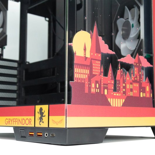 Torre PC Forgeon Tiberium EVO Torre ATX ARGB USB-C Cristal Templado Negra House Pride Gryffindor