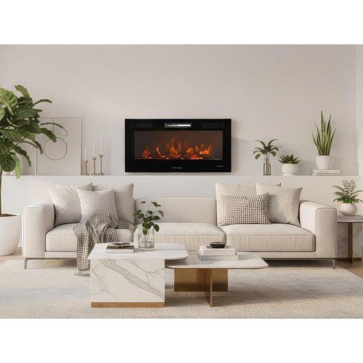 Chimenea Eléctrica Purline CHE-650 2000W Insertable con Mando y Programador