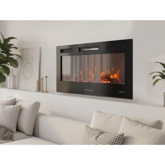 Chimenea Eléctrica Purline CHE-650 2000W Insertable con Mando y Programador