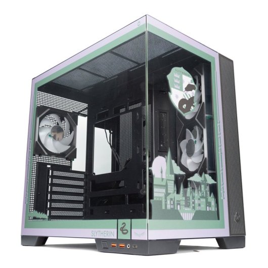 Torre PC Forgeon Tiberium EVO Torre ATX ARGB USB-C Cristal Templado Negra House Pride Slytherin