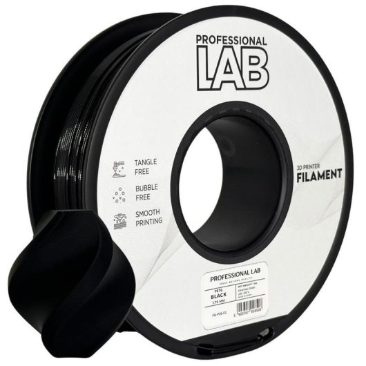 Filamento PETG Professional Lab FG-P26-E1 Negro 1,75 mm Brillante Fácil Impresión