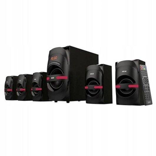 Akai HT014A-5086F Home Cinema 5.1 Bluetooth 105 W RMS Subwoofer ativo