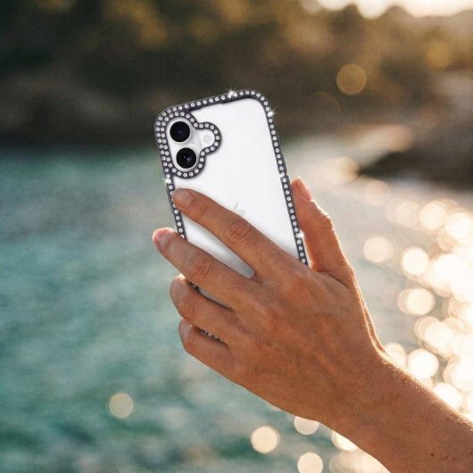 Funda para móvil La Casa de las Carcasas Bumper Perlitas Transparente Antigolpes para iPhone 16