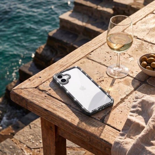 Funda para móvil La Casa de las Carcasas Bumper Perlitas Transparente Antigolpes para iPhone 16