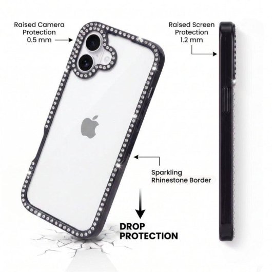 Funda para móvil La Casa de las Carcasas Bumper Perlitas Transparente Antigolpes para iPhone 16