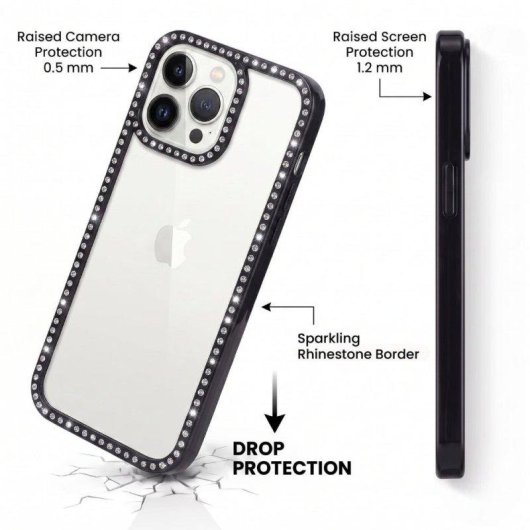 Funda para móvil La Casa de las Carcasas Bumper Perlitas Transparente para iPhone 14 Pro