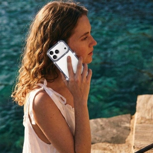 Funda para móvil La Casa de las Carcasas Bumper Perlitas Transparente Reforzada para iPhone 17 Pro