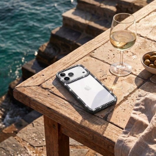Funda para móvil La Casa de las Carcasas Bumper Perlitas Transparente Reforzada para iPhone 17 Pro