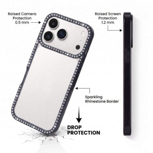 Funda para móvil La Casa de las Carcasas Bumper Perlitas Transparente Reforzada para iPhone 17 Pro