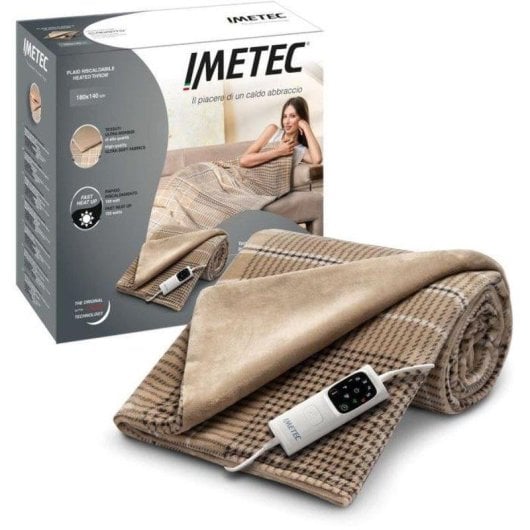 Manta elétrica Imetec 16936 bege veludo 180x140 cm 150 W 6 níveis calor