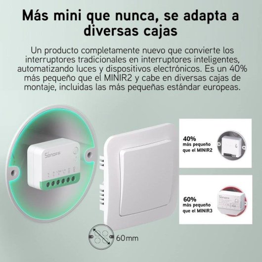 Interrupteur Intelligent Sonoff MINIR4M Wi-Fi Matter Pack de 4 10A