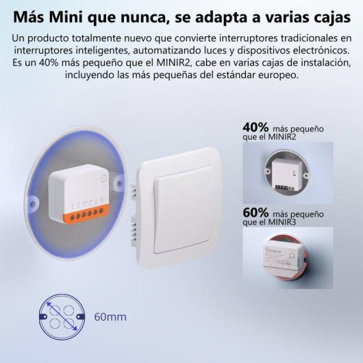 Interrupteur Intelligent Sonoff MINIR4 Wi-Fi ESP32 Compatible Alexa Google