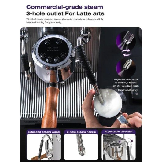 Macchina da caffè espresso HiBREW H21 tripla caldaia doppia pompa 9 bar