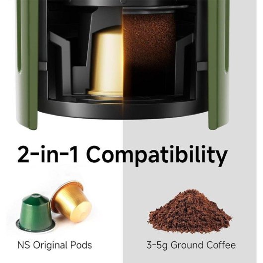 Cafetière expresso portable HiBREW H4D 2 en 1 capsules NS et café moulu 60 ml