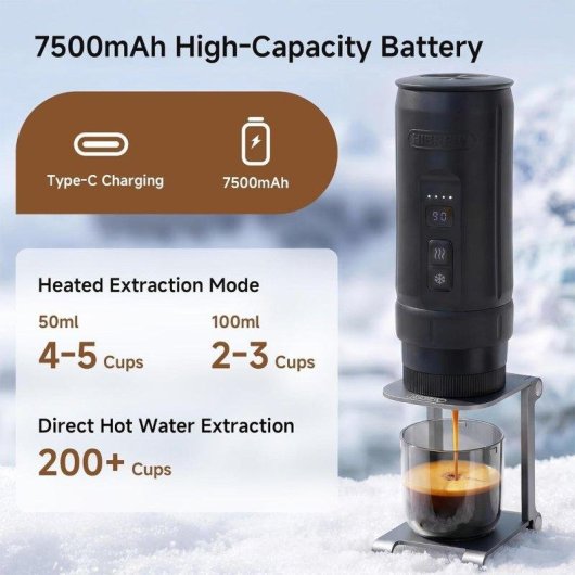 Macchina da caffè espresso portatile HiBREW H4C Ultra 100 ml 20 bar batteria rimovibile