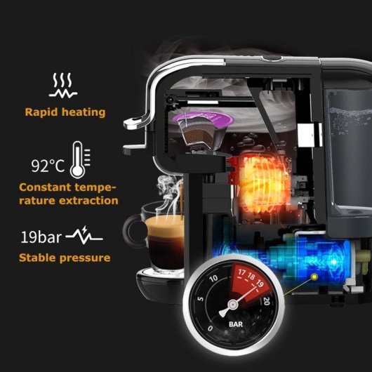 Cafetière expresso HiBREW H2A 1450 W 19 Bars 4 en 1 Café chaud et froid
