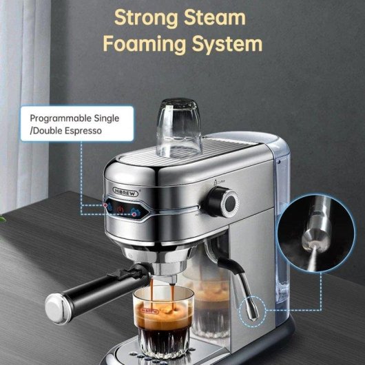 Cafetière expresso semiautomatique HiBREW H11 1,1 L 19 Bars avec vapeur