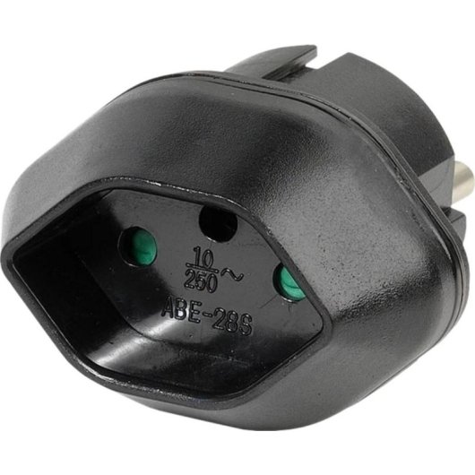 Adaptador de enchufe Vivanco VVTRAVADCH-SCH Tipo F a Tipo J (CH) Negro