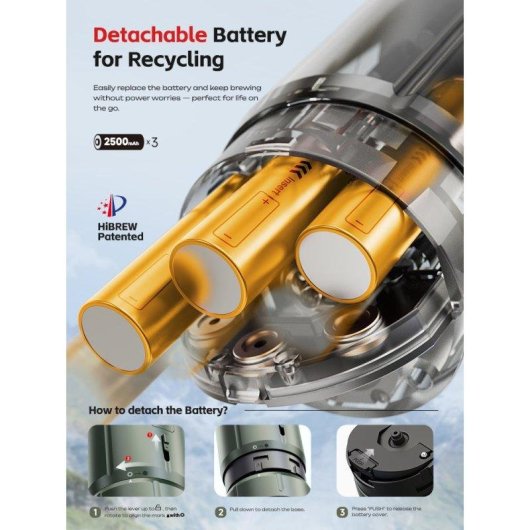 Macchina da caffè portatile HiBREW H4C 120 W 20 bar con batteria rimovibile verde