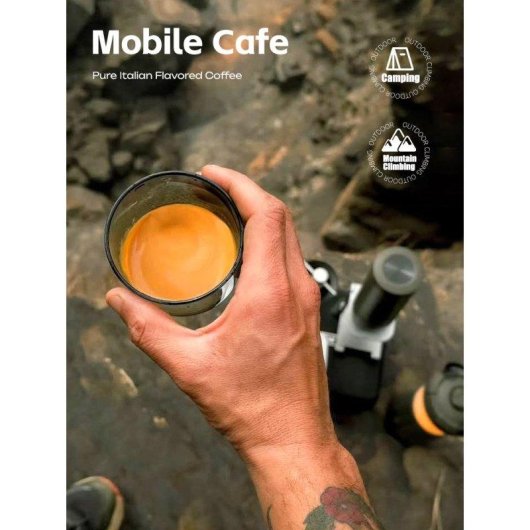 Macchina da caffè portatile HiBREW H4C 120 W 20 bar con batteria rimovibile verde
