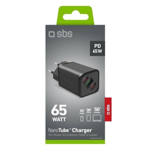 Caricabatterie GaN SHARP TETRGANUSB2C65W 65W 3 Porte USB