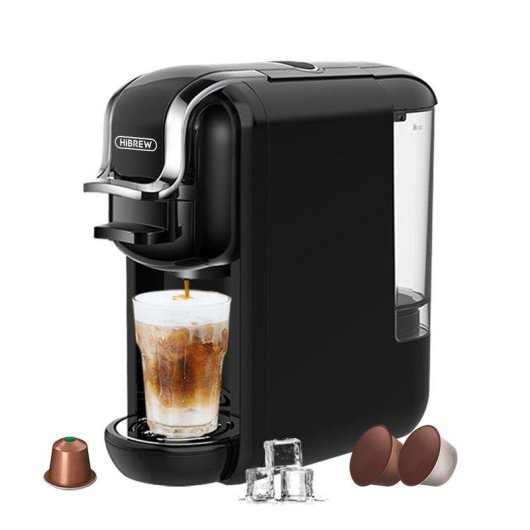 Cafetière expresso HiBREW H2A 4 en 1 1450 W 19 Bars Café chaud et froid Réservoir amovible