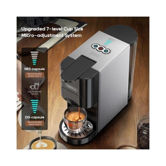 Cafetera de cápsulas HiBREW H3D 800 ml 20 bares 4 en 1 negra