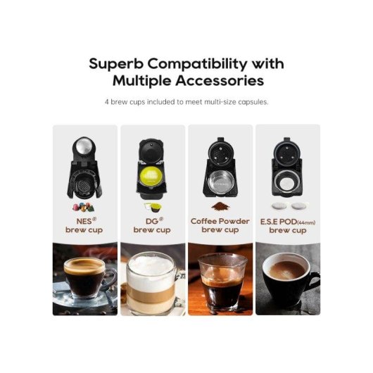 Cafetera de cápsulas HiBREW H3D 800 ml 20 bares 4 en 1 negra