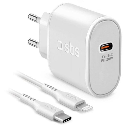 Carregador SBS TETRKITPD20LIGW USB-C Lightning 20W