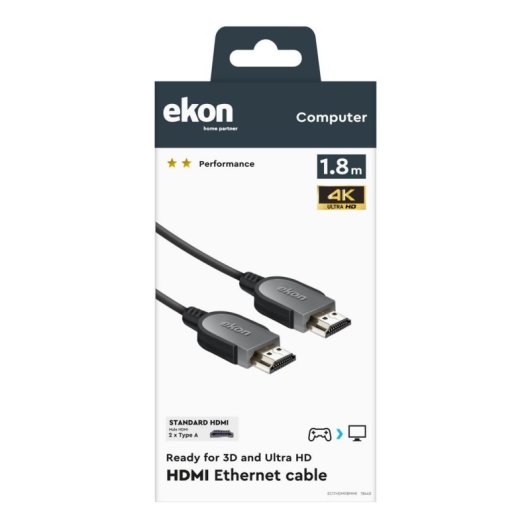 Cable HDMI EKON 1,8 m 4K 60Hz 3D