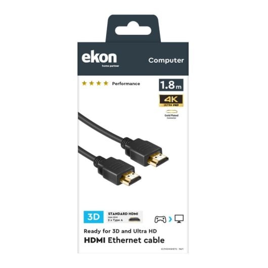 HDMI-Kabel Ekon ECITHDMI18METG 1,8 m Goldkontakt 3D