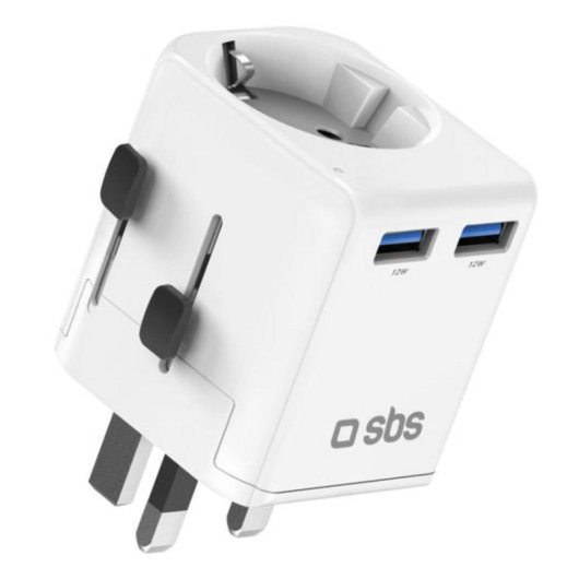 Adaptador universal SBS TEADAPTEUNND 2500W USB 2 portas