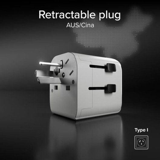 Adaptador universal SBS TEADAPTEUNND 2500W USB 2 portas