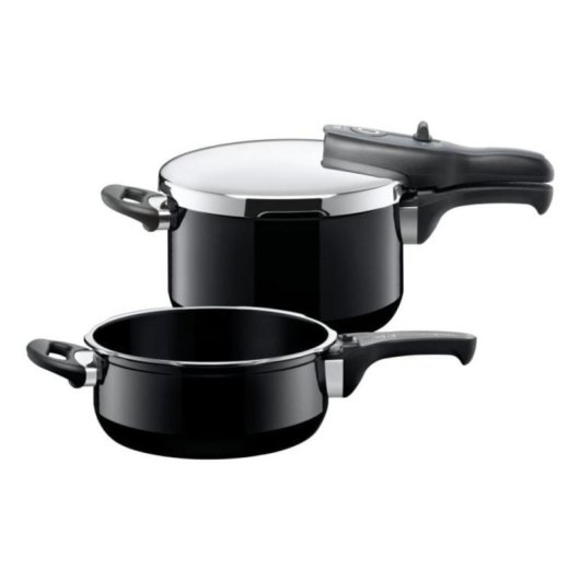 Olla a presión conjunto Silit Silargan Sicomatic t-Plus 4,5L + 3L Negro