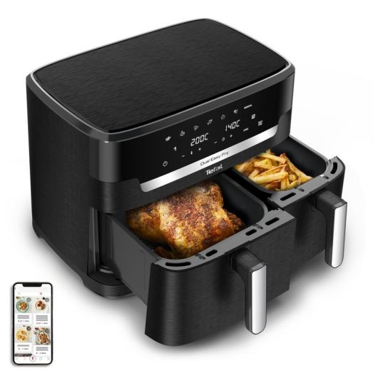 Friggitrice ad Aria Tefal Easy Fry Dual XXL 11L 2700W Doppio Controllo Touch