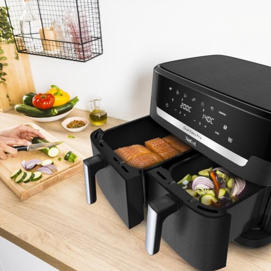 Friggitrice ad Aria Tefal Easy Fry Dual XXL 11L 2700W Doppio Controllo Touch