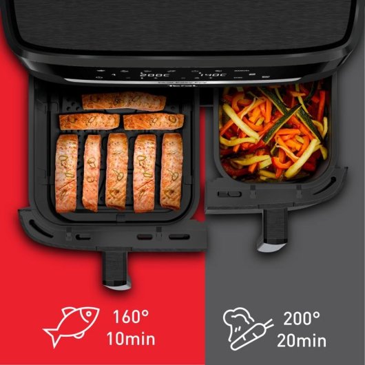Friggitrice ad Aria Tefal Easy Fry Dual XXL 11L 2700W Doppio Controllo Touch