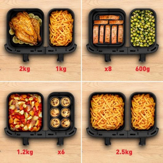 Friggitrice ad Aria Tefal Easy Fry Dual XXL 11L 2700W Doppio Controllo Touch