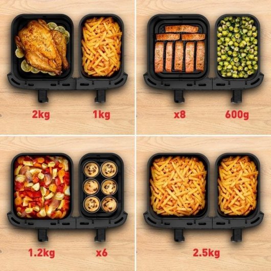 Airfryer Tefal Easy Fry Dual XXL 11 L Dubbele Mand Touchbediening